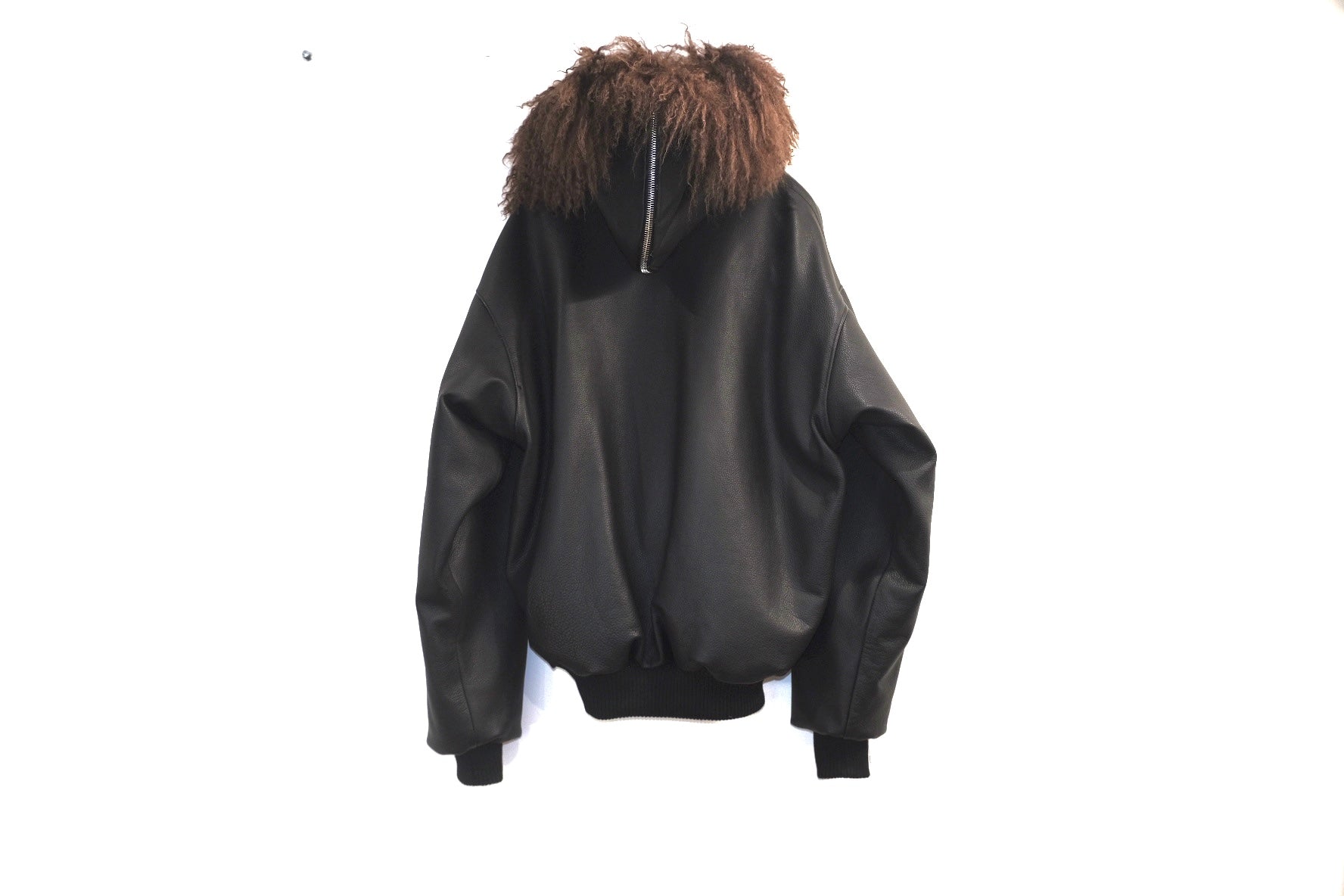SHEEP SKIN HOODED BOMBER