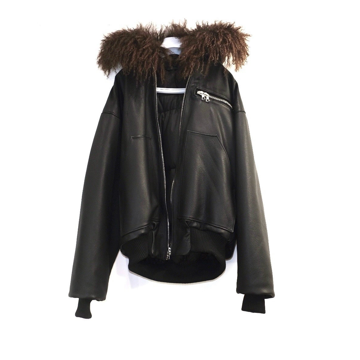 SHEEP SKIN HOODED BOMBER